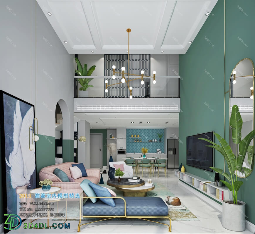 3D66 2019 Living room Postmodern style B028