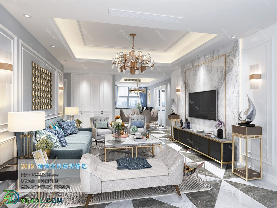 3D66 2019 Living room Postmodern style B032