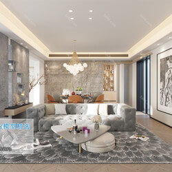 3D66 2019 Living room Postmodern style B043 