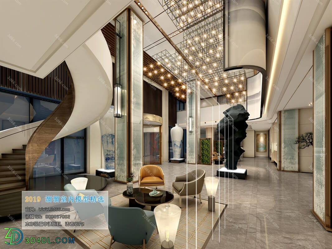 3D66 2019 Lobby Reception Chinese style C004