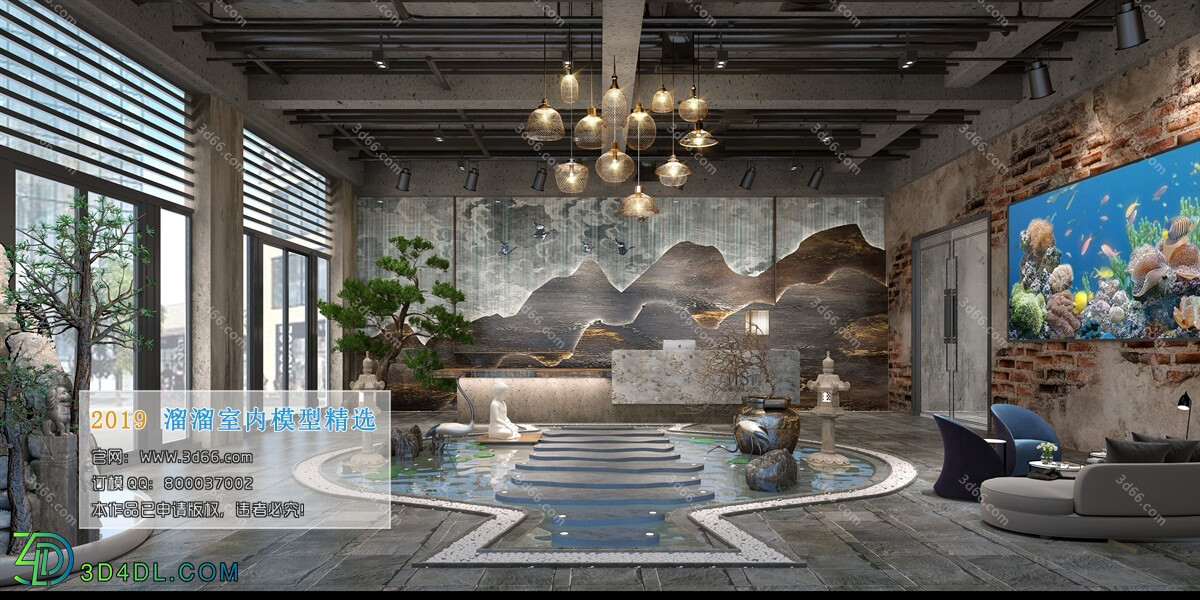 3D66 2019 Lobby Reception Chinese style C014