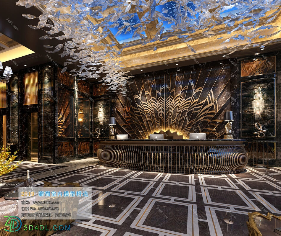 3D66 2019 Lobby Reception European style D001