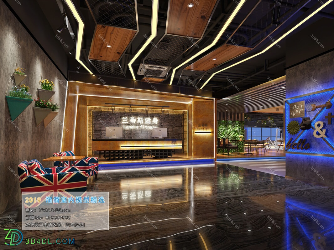 3D66 2019 Lobby Reception Industrial style H001