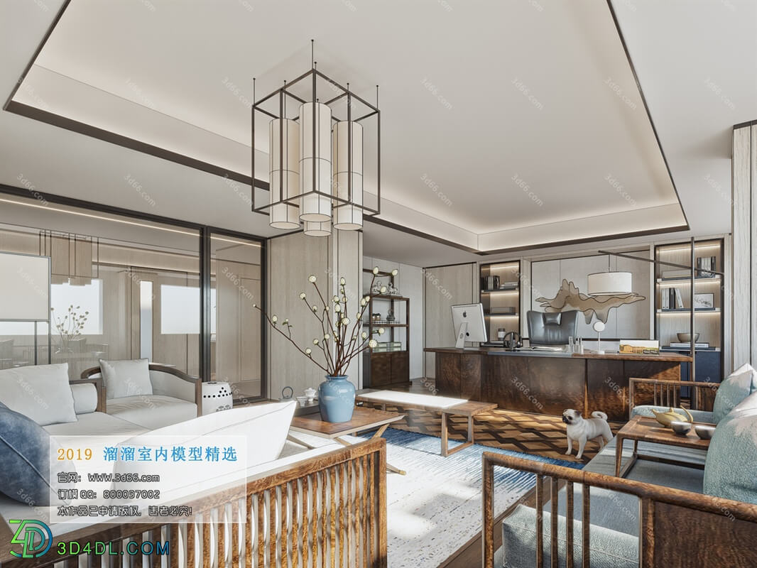 3D66 2019 Office Meeting Reception.Room Chinese style C017