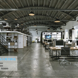 3D66 2019 Office Meeting Reception.Room Industrial style H001 