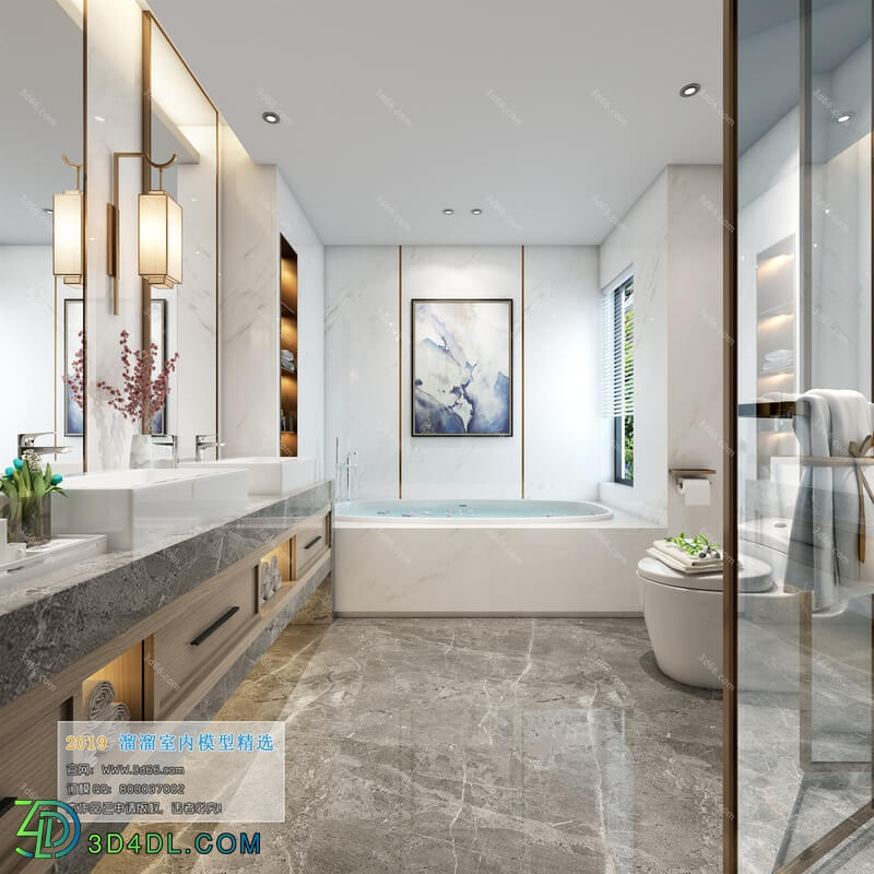 3D66 2019 Toilet & Bathroom Chinese style C002