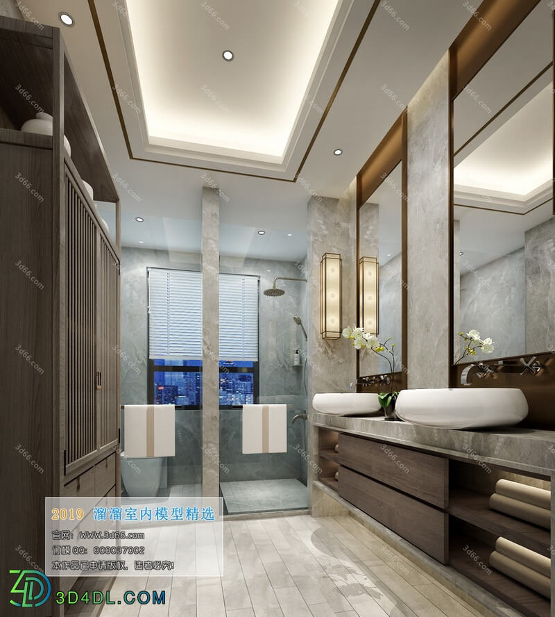 3D66 2019 Toilet & Bathroom Chinese style C004