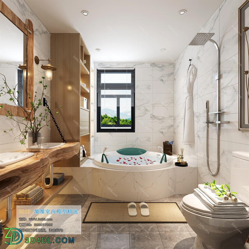 3D66 2019 Toilet & Bathroom Chinese style C005