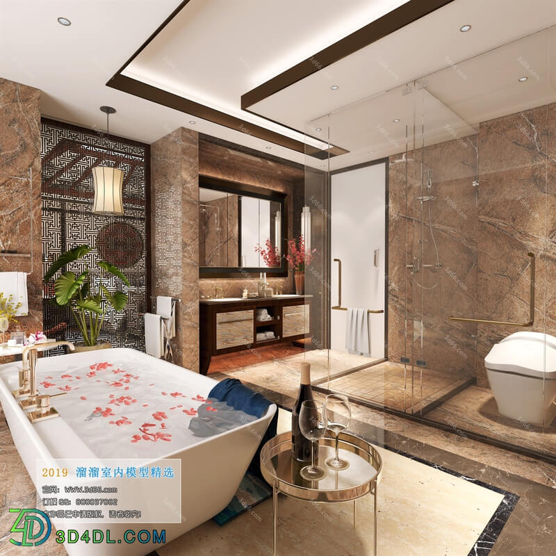 3D66 2019 Toilet & Bathroom Chinese style C007