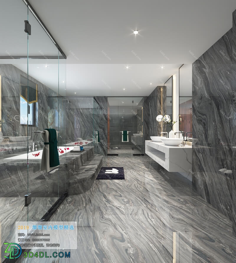 3D66 2019 Toilet & Bathroom Chinese style C008