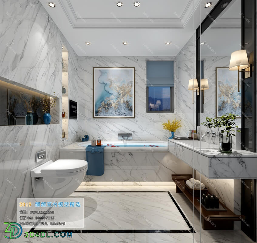 3D66 2019 Toilet & Bathroom Chinese style C009