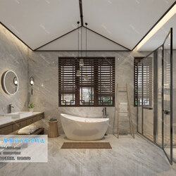 3D66 2019 Toilet & Bathroom Chinese style C010 