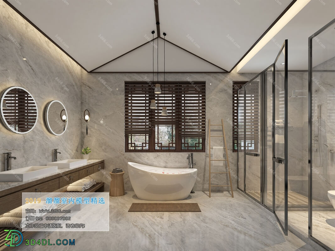 3D66 2019 Toilet & Bathroom Chinese style C010