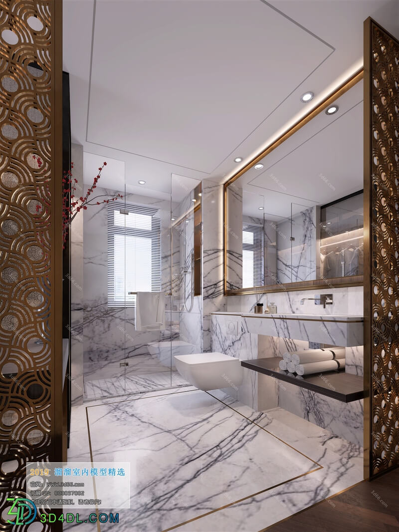 3D66 2019 Toilet & Bathroom Chinese style C011