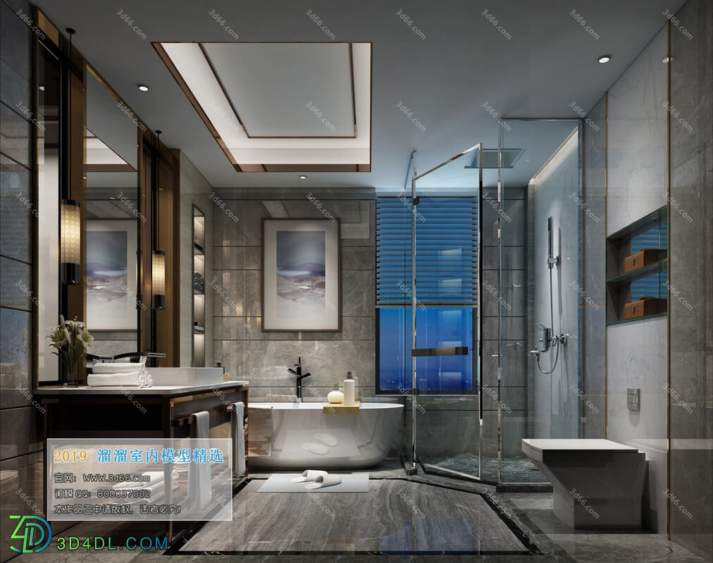3D66 2019 Toilet & Bathroom Modern style A008