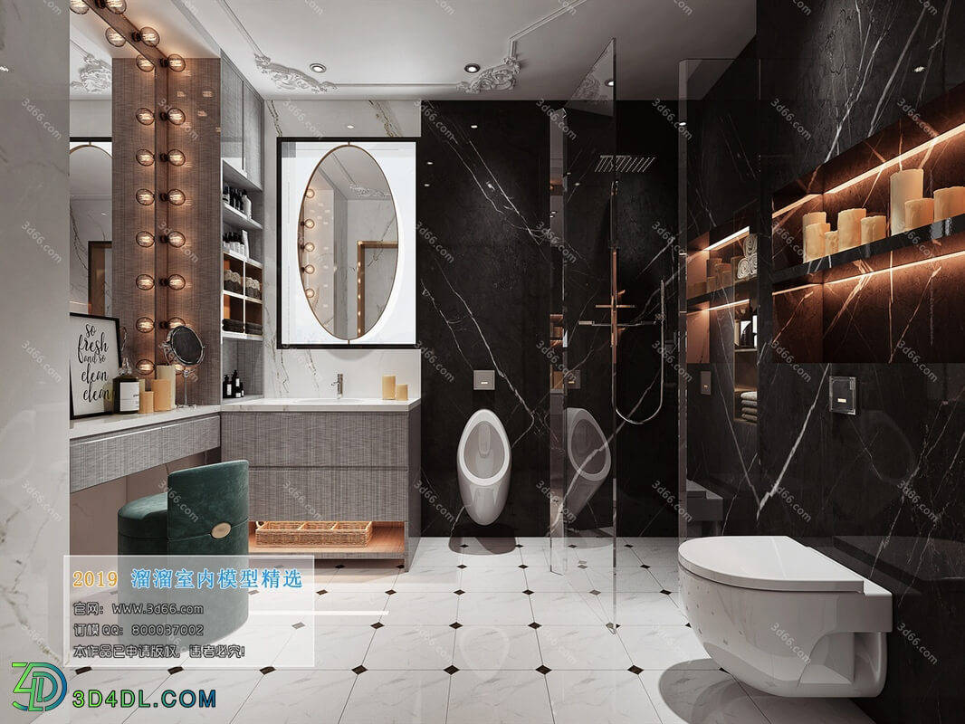 3D66 2019 Toilet & Bathroom Modern style A014