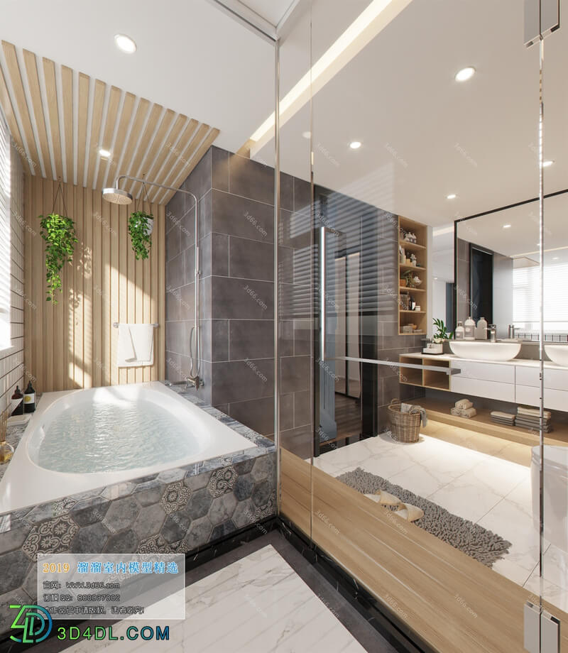 3D66 2019 Toilet & Bathroom Modern style A015