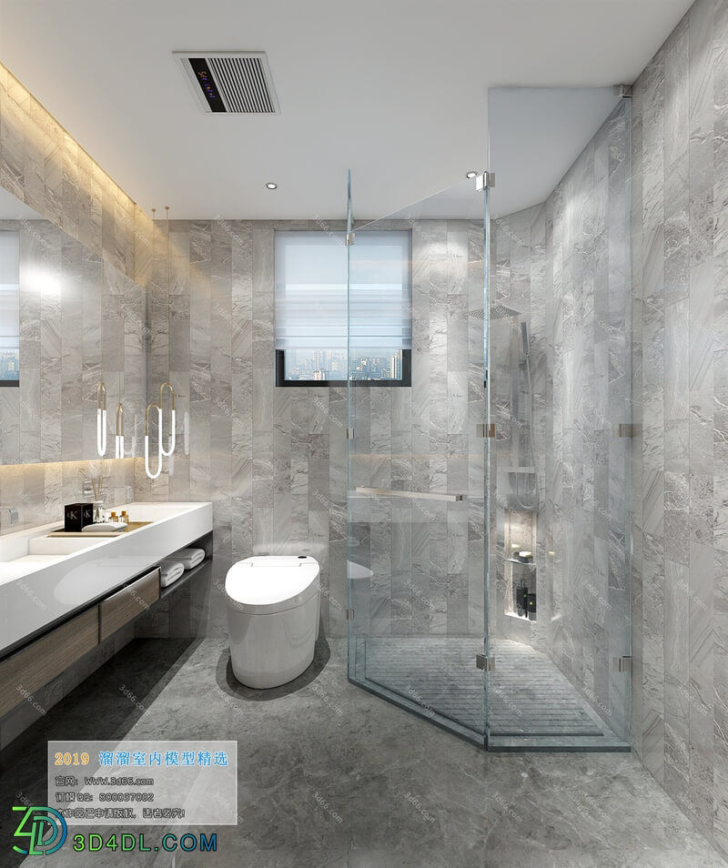 3D66 2019 Toilet & Bathroom Modern style A016
