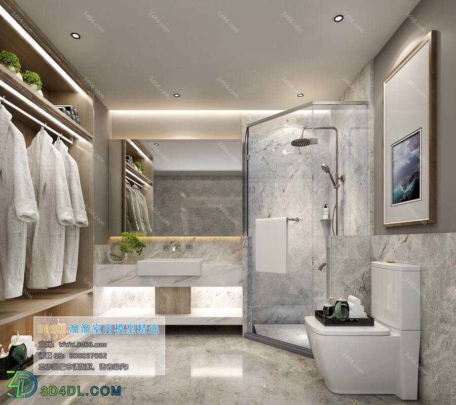 3D66 2019 Toilet & Bathroom Modern style A019