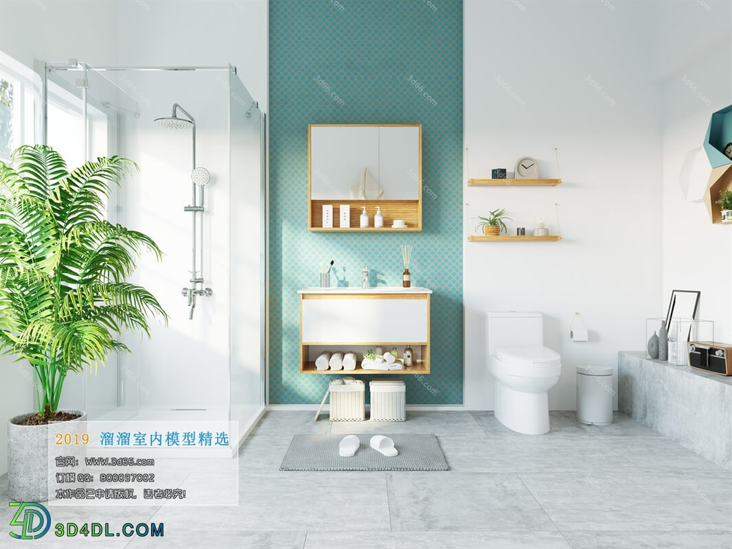 3D66 2019 Toilet & Bathroom Nordic style M001