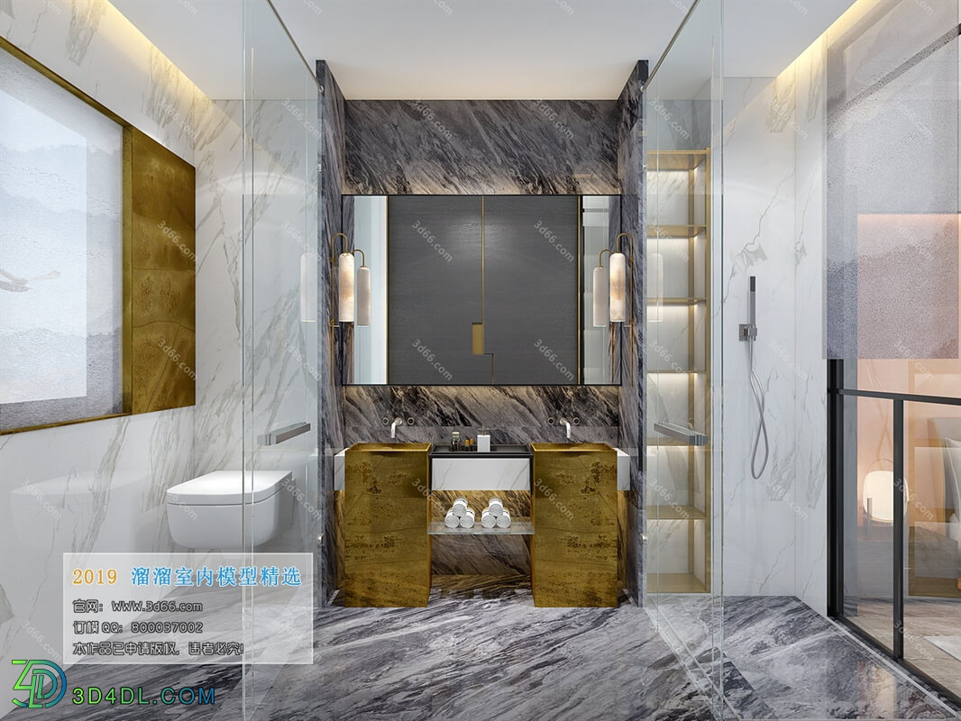 3D66 2019 Toilet & Bathroom Postmodern style B001