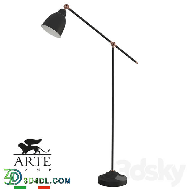 Floor lamp - ARTE Lamp BRACCIO A2054PN-1BK OM