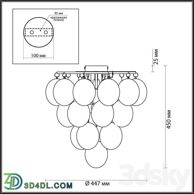 Ceiling lamp - ODEON LIGHT 4797 _ 6C GRAPE