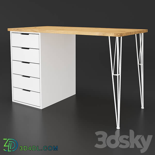 Table - Computer Table LOFT SPACE LS14 _ VOTAN-WHITE