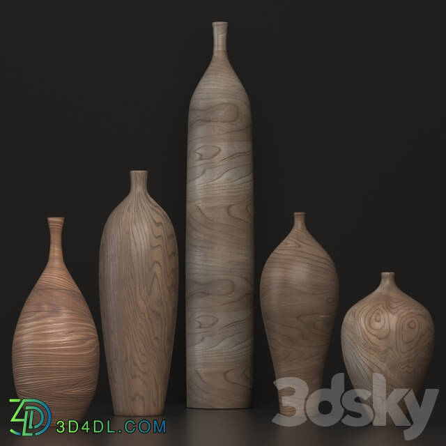 Vase - Wooden Decorative Set