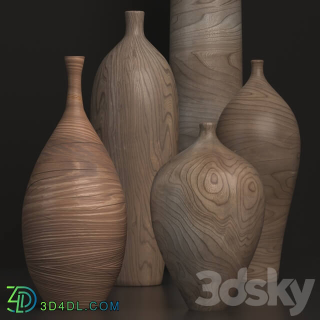 Vase - Wooden Decorative Set