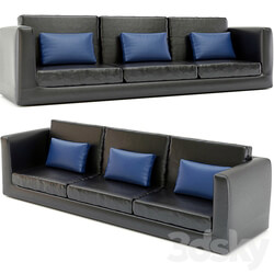 Sofa - sofa leather black 