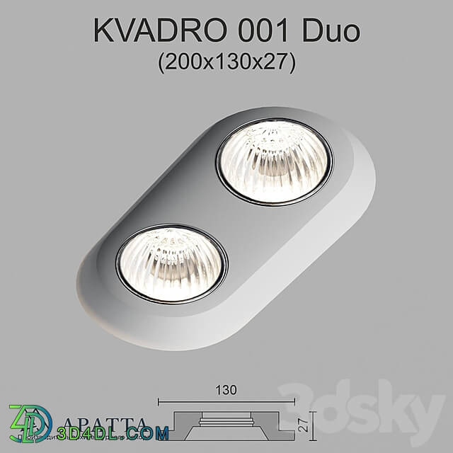 Spot light - Aratta KVADRO 001 Duo _200x130x27_