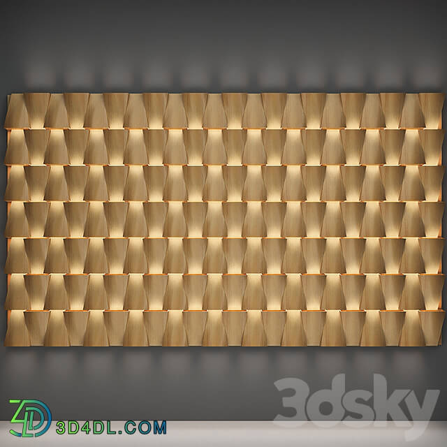 Other decorative objects - Backlit wood panel