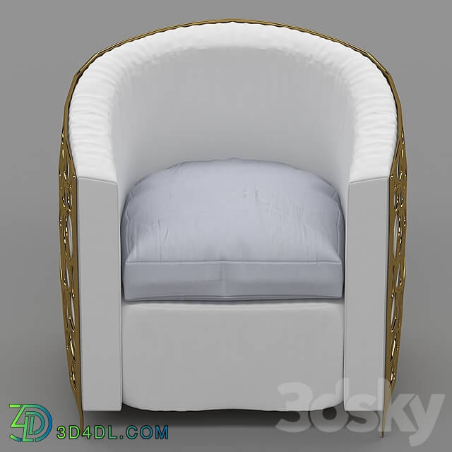 Arm chair - golden frame arm chair