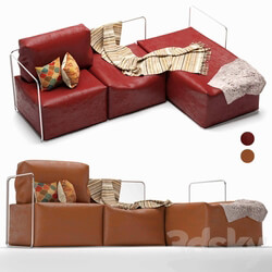 Sofa - leather sofa with resting unit 