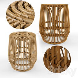 Table - Pyronia Rattan Cage Accent Table Natural 