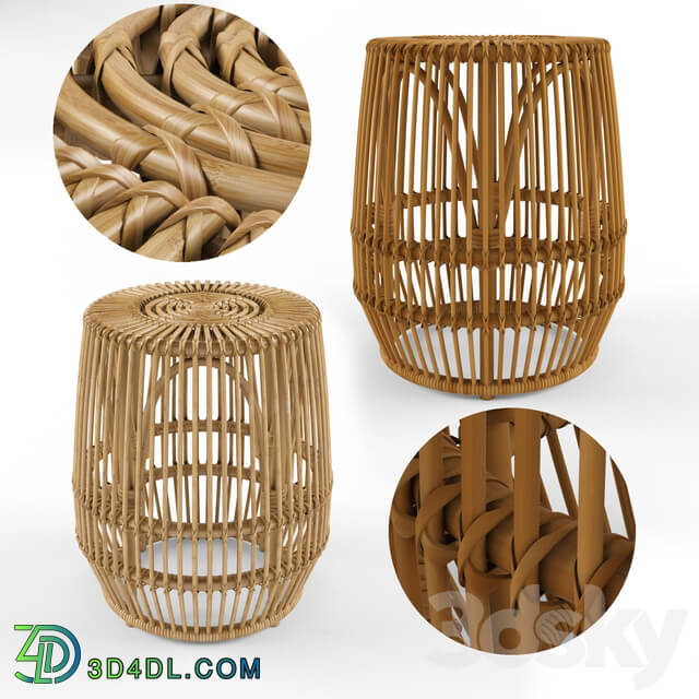 Table - Pyronia Rattan Cage Accent Table Natural