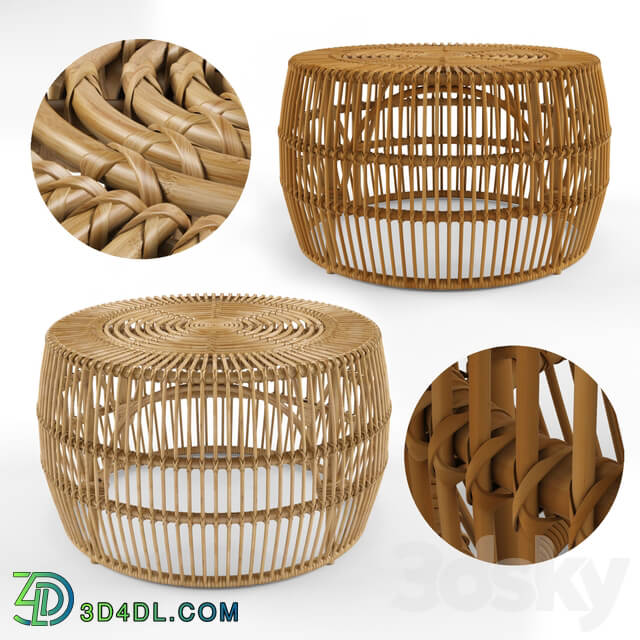 Table - Pyronia Rattan Cage Coffee Table Natural