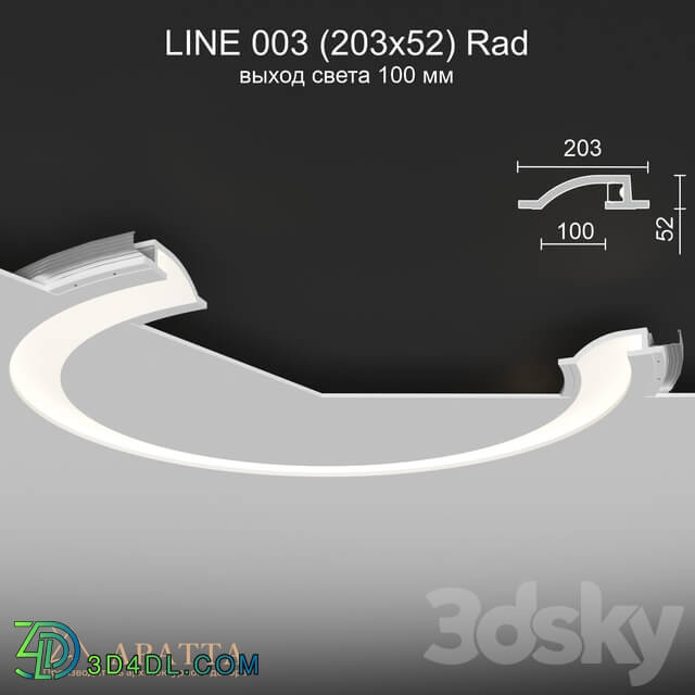Decorative plaster - Aratta LINE 003 _203х52_ light output 100 mm Rad