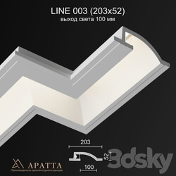 Decorative plaster - Aratta LINE 003 _203х52_ light output 100 mm 