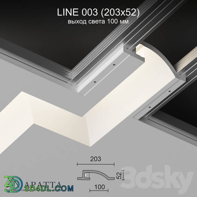 Decorative plaster - Aratta LINE 003 _203х52_ light output 100 mm