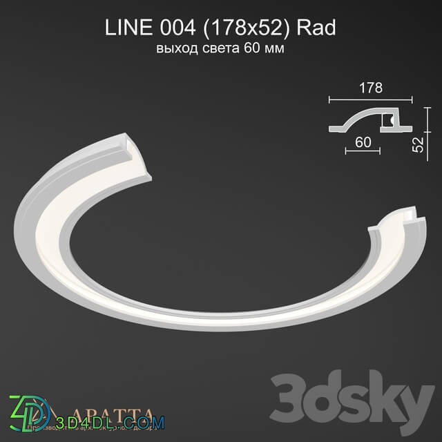 Decorative plaster - Aratta LINE 004 _178x52_ light output 75 mm Rad