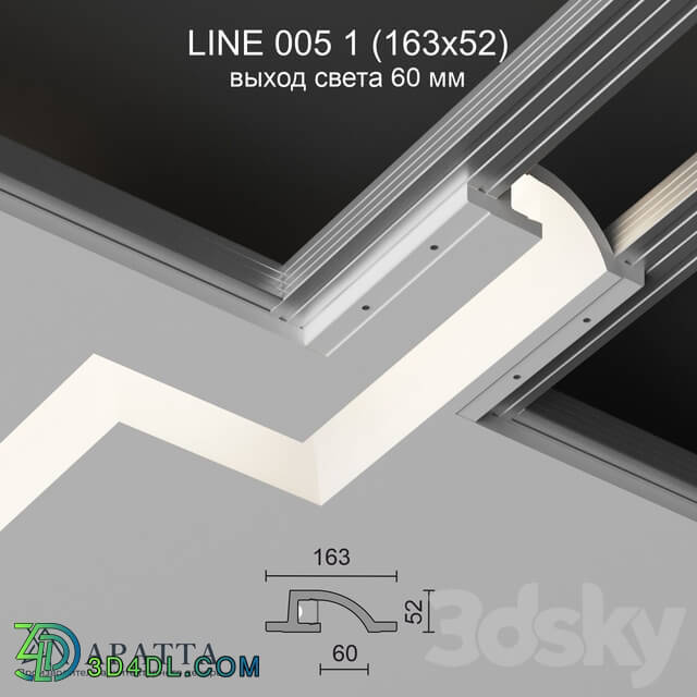 Decorative plaster - Aratta LINE 005 1 _163x52_ light output 60 mm