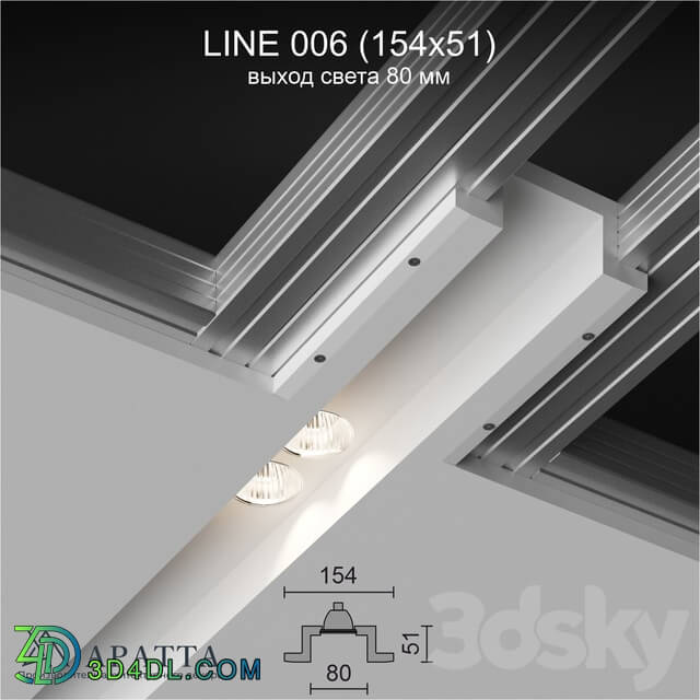 Decorative plaster - Aratta LINE 006 _154x51_ light output 80 mm