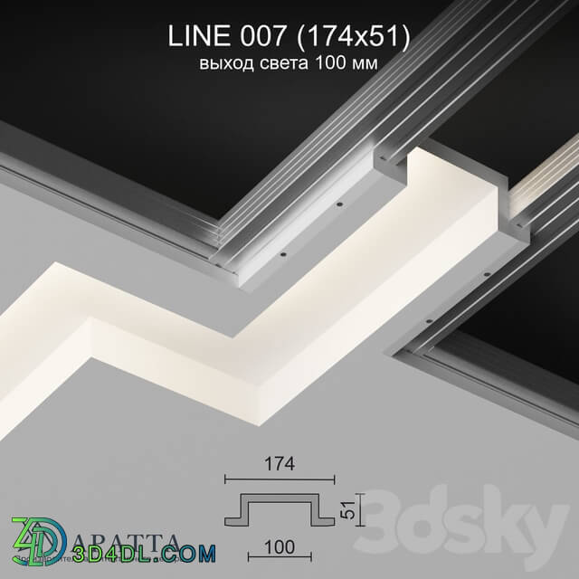 Decorative plaster - Aratta LINE 007 _174x51_ light output 100 mm