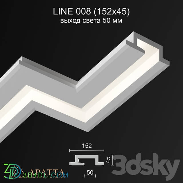 Decorative plaster - Aratta LINE 008 _152x45_ light output 50 mm