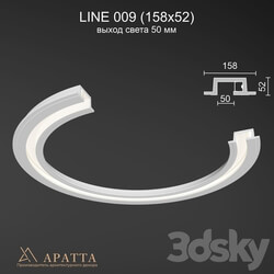 Decorative plaster - Aratta LINE 009 _158x52_ light output 50 mm Rad 