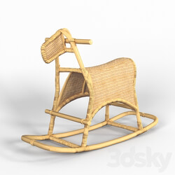 Toy - Rocking horse wicker rattan 
