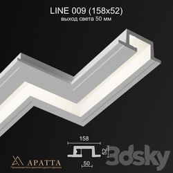 Decorative plaster - Aratta LINE 009 _158x52_ light output 50 mm 
