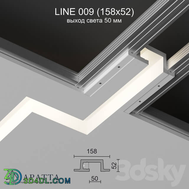 Decorative plaster - Aratta LINE 009 _158x52_ light output 50 mm